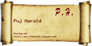 Puj Harald névjegykártya